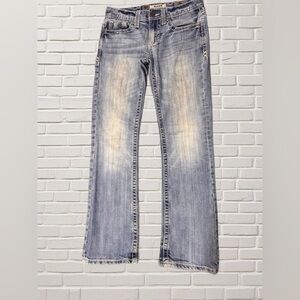 BKE Denim Aiden Jeans Women’s 28S Light Wash Bootcut Stretch Embroidered Pockets